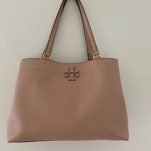 TORY BURCH Light Tan Leather Tote